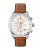 Horloge BOSS BLACK GRAND PRIX 44 - LE Heren 1514313 Analoog Behuizing MINERAAL Wit Bracelette Leer Bruin Etanchéiteiten 5BAR