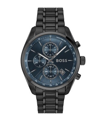 Horloge BOSS BLACK GRAND PRIX 44 - LE Heren 1514314 Analoog Behuizing MINERAAL Blauw Bracelette Staal Zwart Etanchéiteiten 5BAR