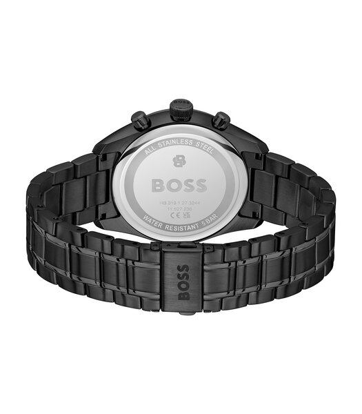 Horloge BOSS BLACK GRAND PRIX 44 - LE Heren 1514314 Analoog Behuizing MINERAAL Blauw Bracelette Staal Zwart Etanchéiteiten 5BAR