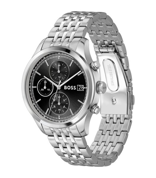 Horloge BOSS BLACK STRATUS Heren 1514328 Analoog Behuizing MINERAAL Zwart Bracelette Roestvrij staal Staal Etanchéiteiten 5BAR
