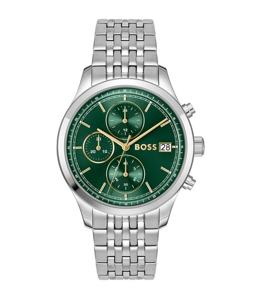 Horloge BOSS BLACK STRATUS Heren 1514330 Analoog Behuizing MINERAAL Groen Bracelette Roestvrij staal Staal Etanchéiteiten 5BAR