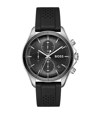 Montre BOSS BLACK BOSSLATIC Homme 1514334 Analogique Cadran Minéral Noir Bracelet Silicone Noir Etanchéité 10 ATM