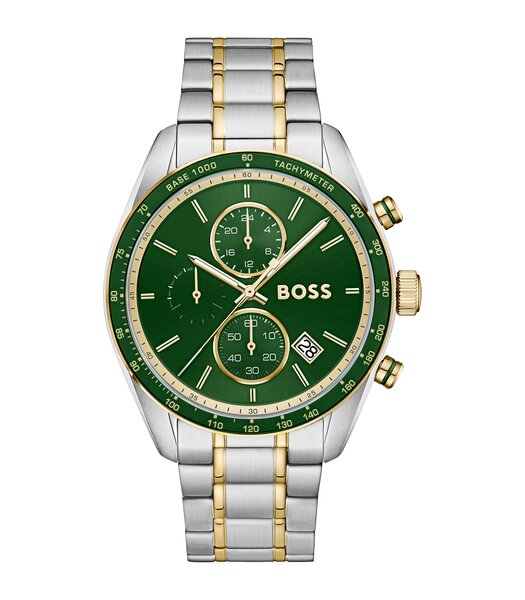 Montre BOSS BLACK GRAND PRIX VITESSE Homme 1514345 Analogique Cadran Minéral Vert Bracelet Acier inoxydable Acier Etanchéité 5 ATM