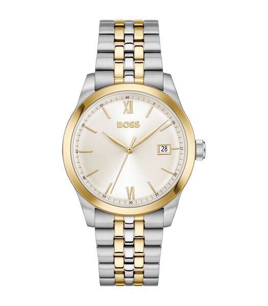Horloge BOSS BLACK LANGFORD Heren 1514358 Analoog Behuizing Mineraal Beige Bracelette Roestvrij staal Staal Etanchéiteiten 3 ATM
