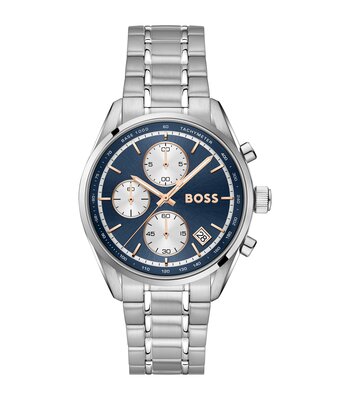 Montre BOSS BLACK GRAND PRIX TOURING Homme 1514360 Analogique Cadran Minéral Bleu Bracelet Acier inoxydable Acier Etanchéité 5 ATM