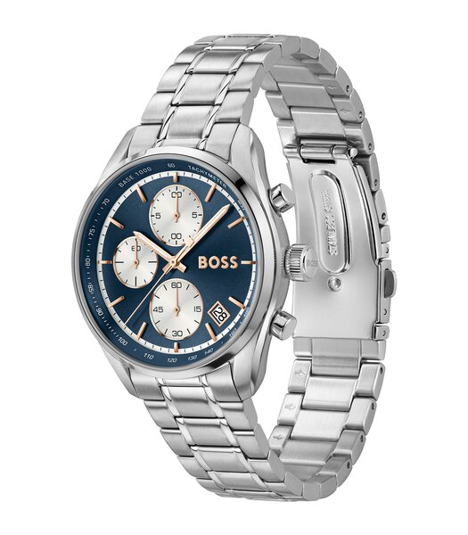 Horloge BOSS BLACK GRAND PRIX TOURING Heren 1514360 Analoog Behuizing Mineraal Blauw Bracelette Roestvrij staal Staal Etanchéiteiten 5 ATM