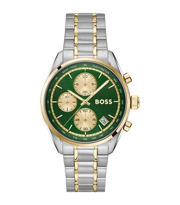 Montre BOSS BLACK GRAND PRIX TOURING Homme 1514361 Analogique Cadran Minéral Vert Bracelet Acier inoxydable Acier Etanchéité 5 ATM