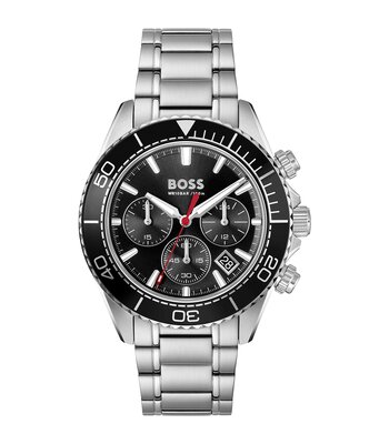 Montre BOSS BLACK SEALINER Homme 1514366 Analogique Cadran Minéral Noir Bracelet Acier inoxydable Acier Etanchéité 10 ATM