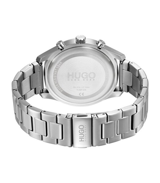 Horloge HUGO CHASE Heren 1530163 Analoog Behuizing Mineraal Blauw Bracelette Roestvrij staal Zilverkleurig Boucle déployante Etanchéiteiten 3 ATM