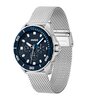Horloge HUGO FRESH Heren 1530287 Analoog Behuizing Mineraal Blauw Bracelette Milanees Zilverkleurig Clip / clasp Etanchéiteiten 5 ATM