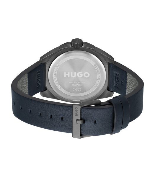 Horloge HUGO VISIT Heren 1530302 Analoog Behuizing Mineraal Zwart Bracelette Milanees Zwart Clip / clasp Etanchéiteiten 5 ATM