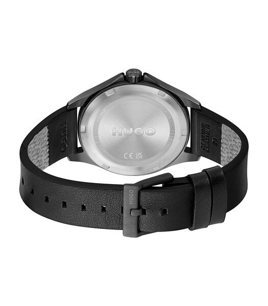 Montre HUGO COMPLETE Homme 1530321 Analogique Cadran Minéral Noir Bracelet Milanais Noir Clip / clasp Etanchéité 5 ATM
