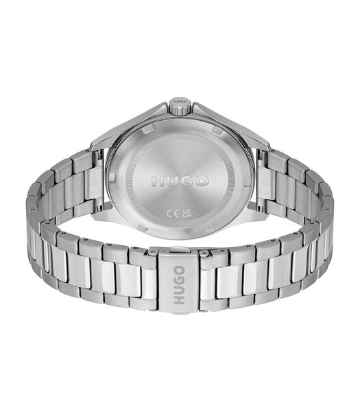 Horloge HUGO COMPLETE Heren 1530323 Analoog Behuizing Mineraal Zwart Bracelette Milanees Zwart Clip / clasp Etanchéiteiten 5 ATM