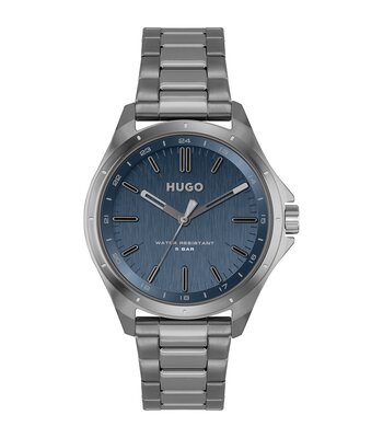 Montre HUGO COMPLETE Homme 1530324 Analogique Cadran Minéral Noir Bracelet Milanais Noir Clip / clasp Etanchéité 5 ATM