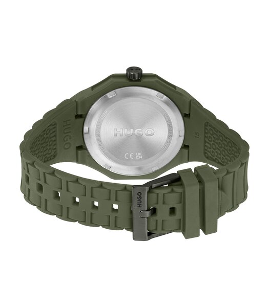 Horloge HUGO GRAIL Heren 1530327 Analoog Behuizing Mineraal Zwart Bracelette Milanees Zwart Clip / clasp Etanchéiteiten 5 ATM