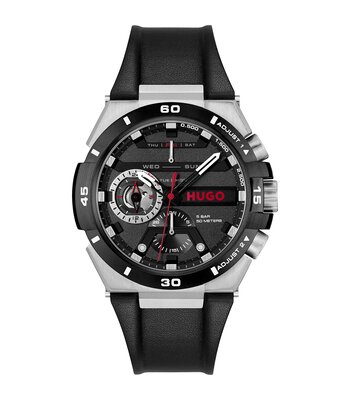 Montre HUGO WILD Homme 1530336 Analogique Cadran Minéral Noir Bracelet Milanais Noir Clip / clasp Etanchéité 5 ATM