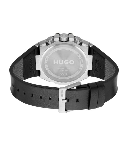 Horloge HUGO WILD Heren 1530336 Analoog Behuizing Mineraal Zwart Bracelette Milanees Zwart Clip / clasp Etanchéiteiten 5 ATM