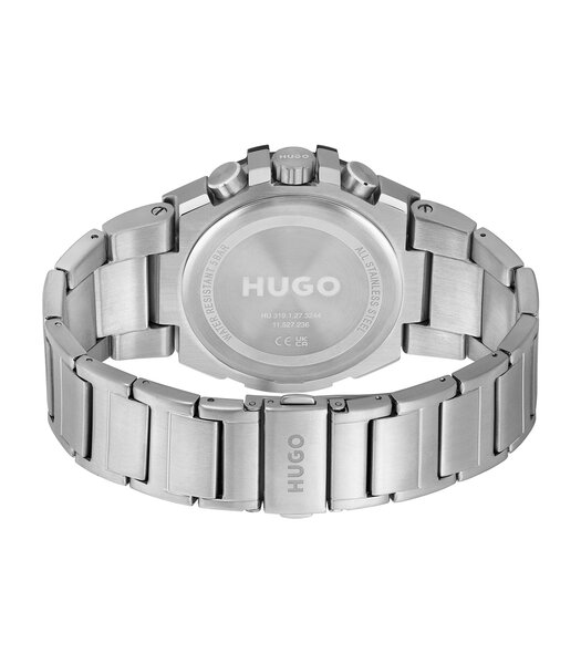 Horloge HUGO WILD Heren 1530337 Analoog Behuizing Mineraal Zwart Bracelette Milanees Zwart Clip / clasp Etanchéiteiten 5 ATM