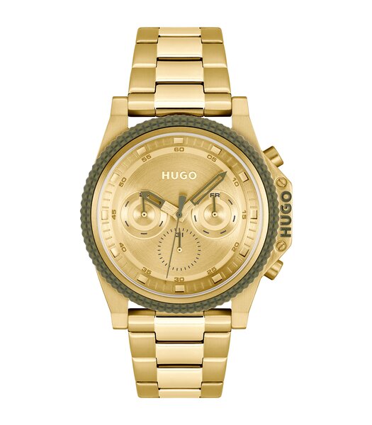 Horloge HUGO BRAVE Heren 1530349 Analoog Behuizing Mineraal Zwart Bracelette Milanees Zwart Clip / clasp Etanchéiteiten 5 ATM