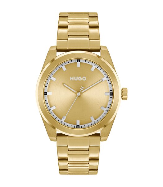 Montre HUGO BRIGHT Homme 1530354 Analogique Cadran Minéral Noir Bracelet Milanais Noir Clip / clasp Etanchéité 5 ATM