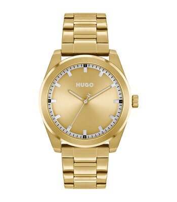 Montre HUGO BRIGHT Homme 1530354 Analogique Cadran Minéral Noir Bracelet Milanais Noir Clip / clasp Etanchéité 5 ATM