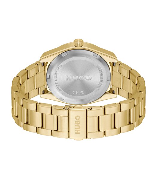 Montre HUGO BRIGHT Homme 1530354 Analogique Cadran Minéral Noir Bracelet Milanais Noir Clip / clasp Etanchéité 5 ATM