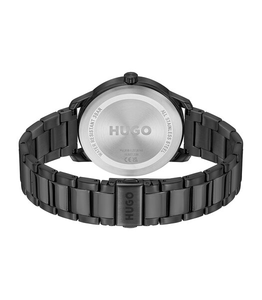 Horloge HUGO STAMP Heren 1530365 Analoog Behuizing MINERAAL Zwart Bracelette Staal Zwart Etanchéiteiten 3BAR