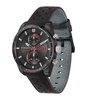 Horloge HUGO FAST Heren 1530370 Analoog Behuizing MINERAAL Zwart Bracelette Leer Zwart Etanchéiteiten 5BAR