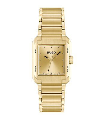 Horloge HUGO THRIVE ANALOG Heren 1530381 Analoog Behuizing MINERAAL Geelgoud Bracelette Staal Geelgoudkleurig Etanchéiteiten 5BAR