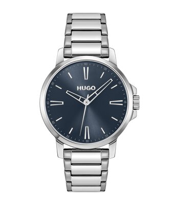 Horloge HUGO SMOOTH Heren 1530419 Analoog Behuizing MINERAAL Blauw Bracelette Roestvrij staal Staal Etanchéiteiten 3BAR