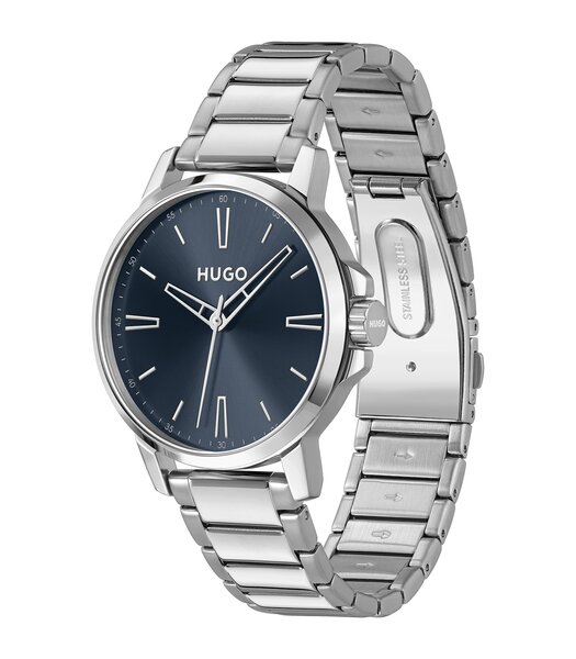 Horloge HUGO SMOOTH Heren 1530419 Analoog Behuizing MINERAAL Blauw Bracelette Roestvrij staal Staal Etanchéiteiten 3BAR