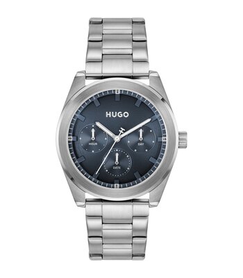 Horloge HUGO WORK Heren 1530424 Analoog Behuizing MINERAAL Blauw Bracelette Roestvrij staal Staal Etanchéiteiten 5BAR
