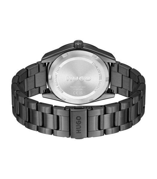Horloge HUGO WORK Heren 1530426 Analoog Behuizing MINERAAL Zwart Bracelette Staal Zwart Etanchéiteiten 5BAR