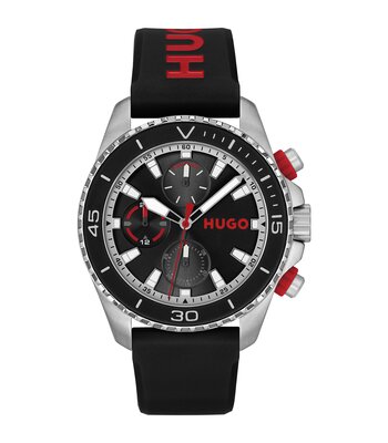 Horloge HUGO DIVE Heren 1530427 Analoog Behuizing MINERAAL Zwart Bracelette Silicone Zwart Etanchéiteiten 5BAR