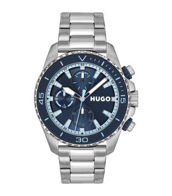 Horloge HUGO DIVE Heren 1530429 Analoog Behuizing MINERAAL Blauw Bracelette Roestvrij staal Staal Etanchéiteiten 5BAR