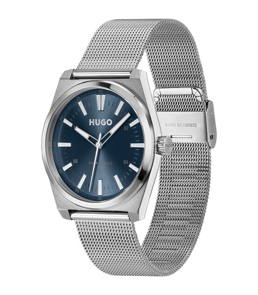 Horloge HUGO ARK Heren 1530439 Analoog Behuizing MINERAAL Blauw Bracelette Roestvrij staal Staal Etanchéiteiten 5BAR