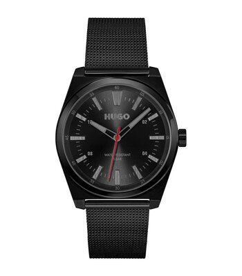 Horloge HUGO ARK Heren 1530440 Analoog Behuizing MINERAAL Zwart Bracelette Staal Zwart Etanchéiteiten 5BAR