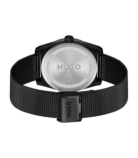 Horloge HUGO ARK Heren 1530440 Analoog Behuizing MINERAAL Zwart Bracelette Staal Zwart Etanchéiteiten 5BAR