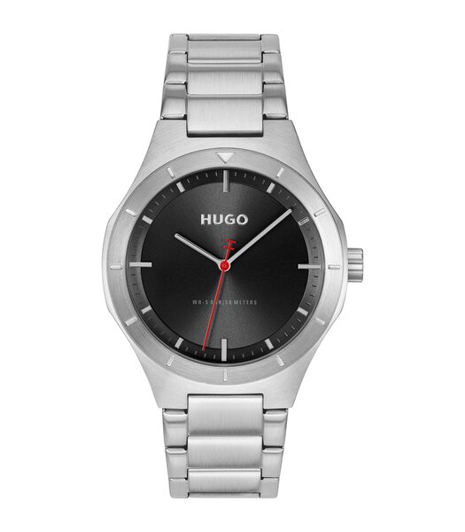 Montre HUGO LIT Homme 1530447 Analogue Cadran MINERAL Noir Bracelet Acier inoxydable Acier Etanchéité 5BAR