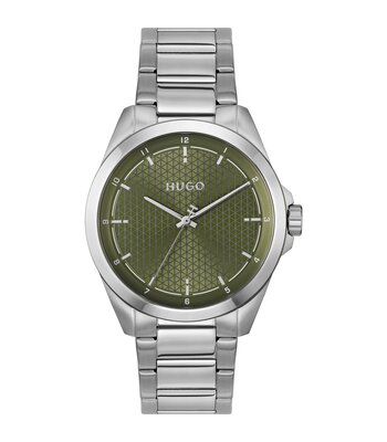 Horloge HUGO SEAM Heren 1530453 Analoog Behuizing MINERAAL Groen Bracelette Roestvrij staal Staal Etanchéiteiten 3BAR