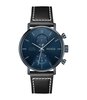Montre HUGO TAKEOFF Homme 1530466 Analogique Cadran Minéral Bleu Bracelet Cuir Noir Etanchéité 5 ATM
