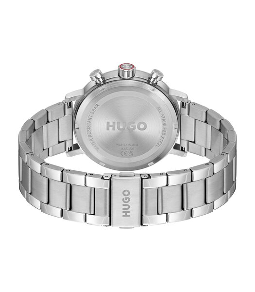 Montre HUGO TAKEOFF Homme 1530467 Analogique Cadran Minéral Bleu Bracelet Acier inoxydable Acier Etanchéité 5 ATM