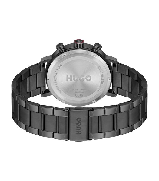 Montre HUGO TAKEOFF Homme 1530468 Analogique Cadran Minéral Noir Bracelet Acier inoxydable Acier / noir Etanchéité 5 ATM