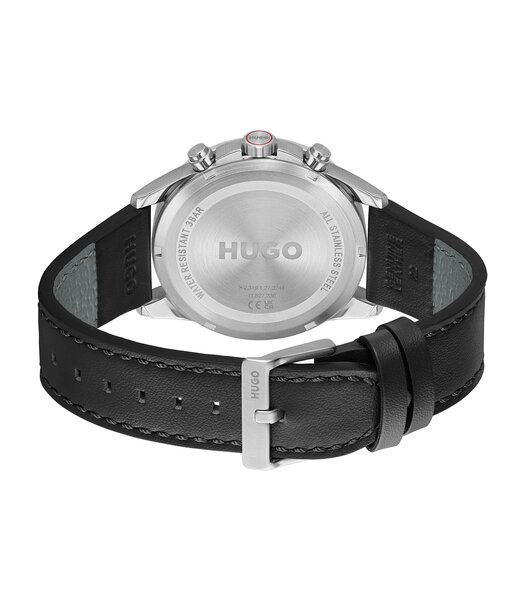 Horloge HUGO DRIFT Heren 1530475 Analoog Behuizing Mineraal Zwart Bracelette Leer Zwart Etanchéiteiten 3 ATM