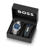 Montre BOSS BLACK GIFTSET STRIKE Homme 1570206 Analogique Cadran Minéral Bleu Bracelet Acier inoxydable Acier Etanchéité 5 ATM
