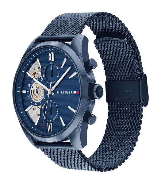 Montre TOMMY HILFIGER BAKER Homme 1710648 Analogue Cadran MINERAL Bleu Bracelet Acier Bleu Etanchéité 5BAR