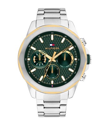 Horloge TOMMY HILFIGER LARS (46MM) Heren 1710651 Analoog Behuizing MINERAAL Groen Bracelette Roestvrij staal Staal Etanchéiteiten 5BAR