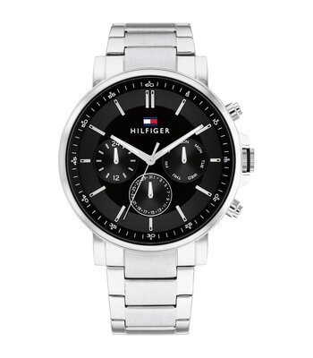 Horloge TOMMY HILFIGER TYSON Heren 1710667 Analoog Behuizing MINERAAL Zwart Bracelette Roestvrij staal Staal Etanchéiteiten 5BAR