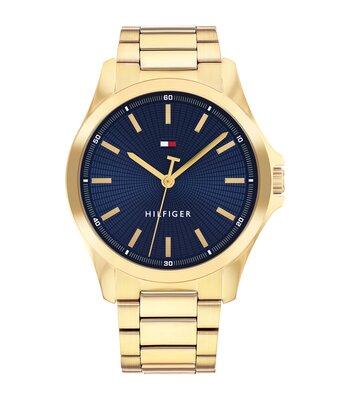 Horloge TOMMY HILFIGER BRUCE (43MM) Heren 1710679 Analoog Behuizing MINERAAL Blauw Bracelette Staal Geelgoudkleurig Etanchéiteiten 3BAR