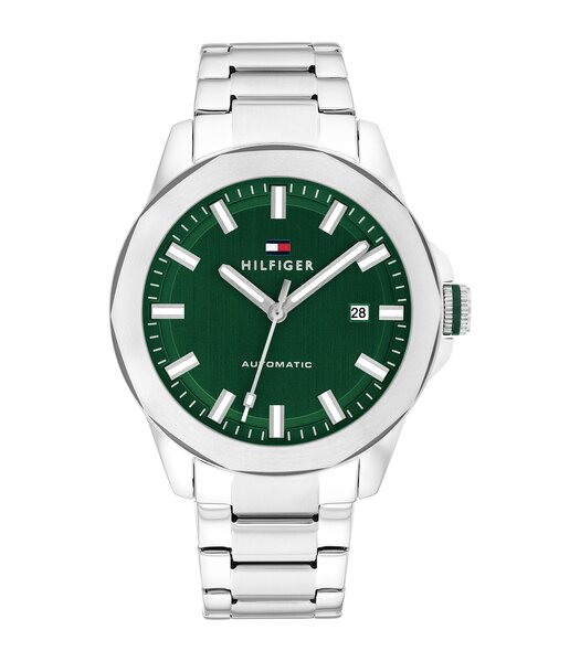 Horloge TOMMY HILFIGER LARS AUTOMATIC Heren 1710694 Analoog Behuizing MINERAAL Groen Bracelette Roestvrij staal Staal Etanchéiteiten 5BAR